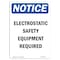 Signmission OSHA Sign, Electrostatic Safety Equipment Required, 10in X 7in Rigid Plastic, 7" W, 10" H, Portrait OS-NS-P-710-V-11715 - alternate 1